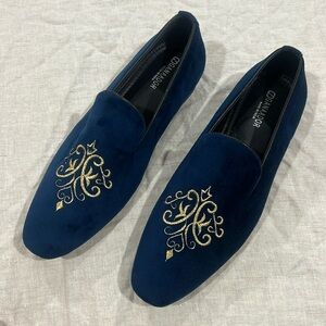 Men’s royal blue velvet loafers size 43 Indian Wedding